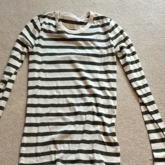 olive green and white striped t shirt